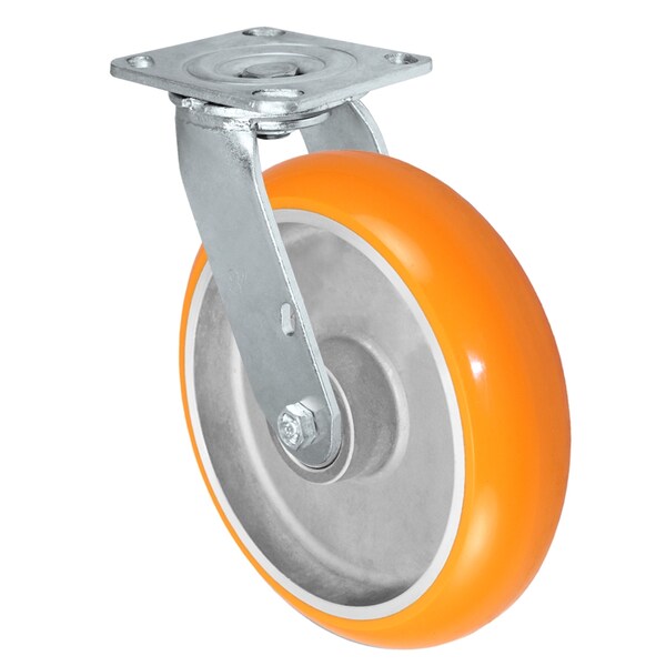 8"x2" Sirius HD Donut Polyurethane on Aluminum Wheel, Swivel Caster